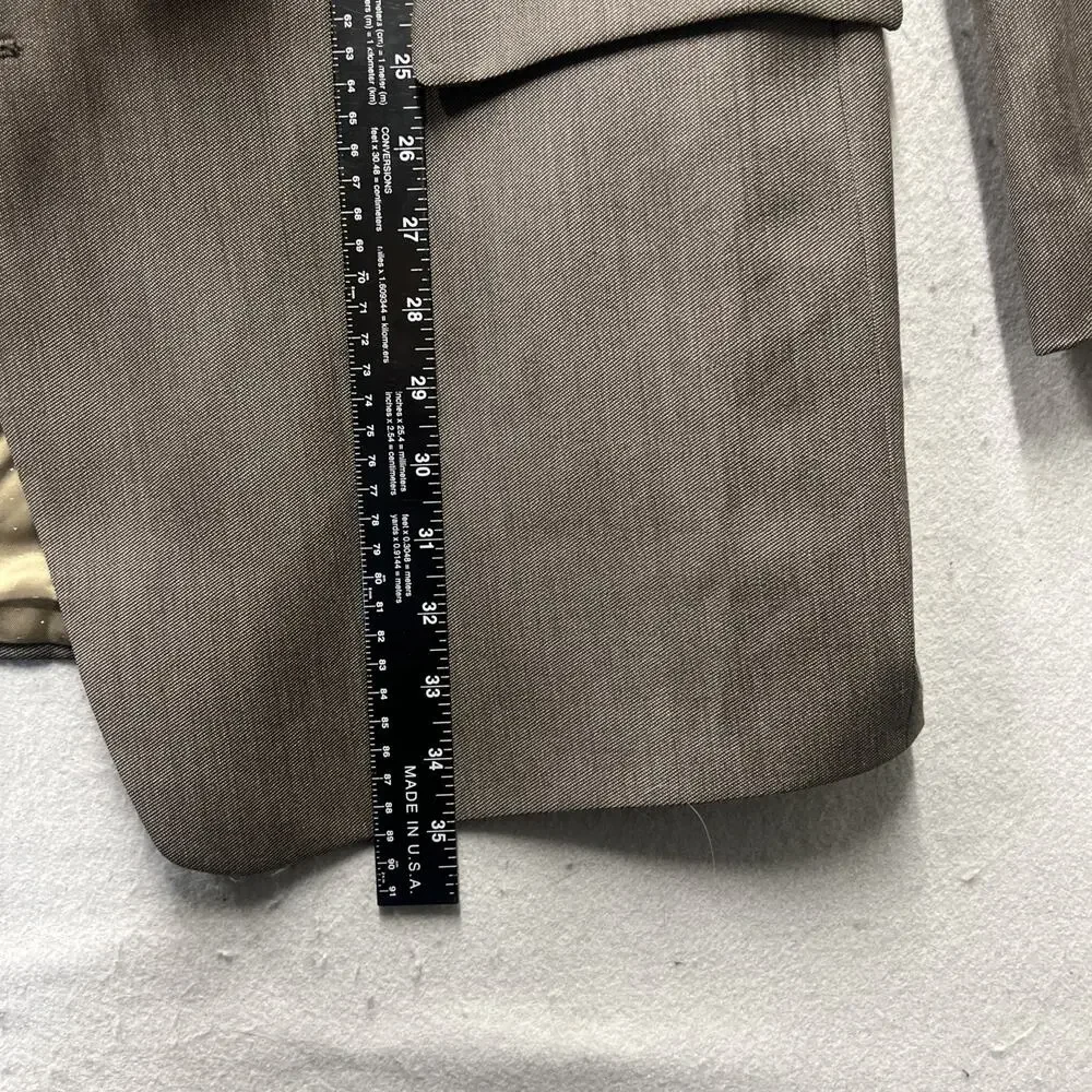 Calvin Klein Mens 48L Brown Wool Sport‎ Coat Blazer Woolmark Lined